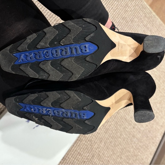 Burberry Black Suede Lace-Up Ankle Boots - Picture 3 of 7